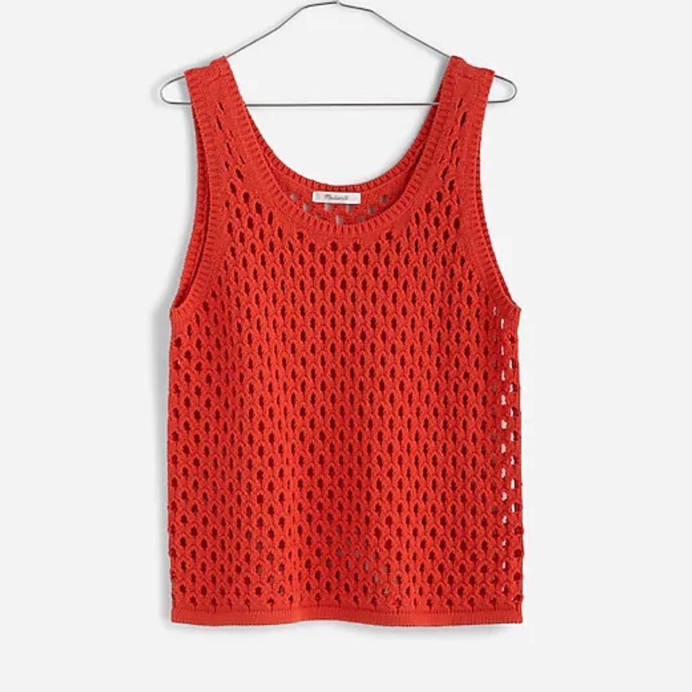Madewell Red Crochet Tank Top